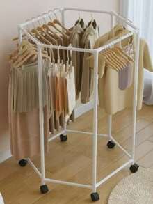 Perchero giratorio, perchero móvil, soporte colgador de ropa para dormitorio, secadora de ropa interior - Multicolor - Ver 6