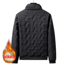 ​Men's Basic Zip-Up Teddy Fleece Padded Jacket,Wind-Proof Velvet Warm-Keeping Coat,Winter - Black - View 5