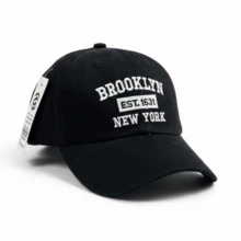 Ny New York Retro Baseball Cap Curved Brim Men's And Women's Adjustment Fit Letter Casual Cotton Embroidered None Summer - 黑白 - 查看 2