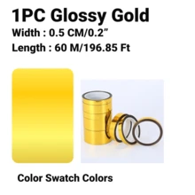 Decorative Cabinet Trim Tape, Gold/Silver Wall Decorative Adhesive Tape, Waterproof Self-Adhesive Shiny/Matte Tape For Wedding, Gift Wrapping, Decorating, DIY Crafts - Multicolor - View 14