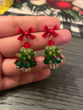 1 Pair Christmas Tree Pendant Earrings, Suitable For Women's Christmas Party, Gathering, Birthday And Daily Wear