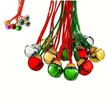 5 Stück Weihnachtsglocken Halskette, Weihnachtsdekoration Glocken mit verbindenden Bändern, Weihnachtsartikel, geeignet für Weihnachtsbastelgeschenke, Weihnachtsgeschenk Raumdekoration