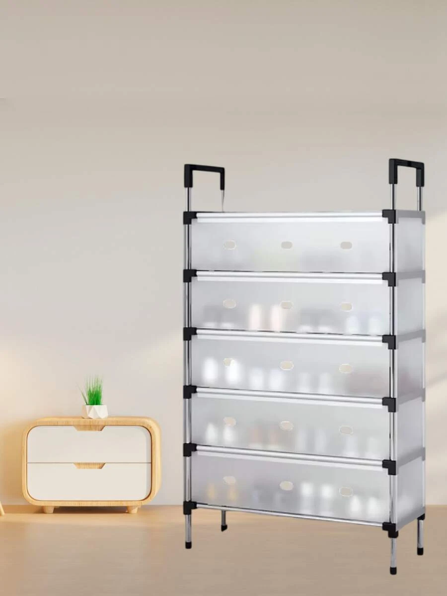 Organizador de Zapatos de 3,4,5,6,7 Niveles con Cajones Transparentes y Detalles Negros - Armario para Calzado Antipolvo, Duradero con Ruedas para Hogar, Dormitorio, Oficina o Cocina, Solución Versátil de Almacenamiento, Diseño Moderno y Construcción Rob - 6 NIVELES - Ver 1