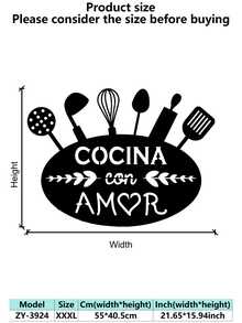Arte de pared de metal con tema de cocina, decoración de hogar y restaurante de hierro, acento perfecto para Navidad con letrero de nombre personalizado para granja, patio, porche, idea de regalo única, elegante, de moda, contemporánea, personalizada, regalo ideal para novio, novia, papá, mamá, familia, amigos en el Día de San Valentín, Día del Niño, Día del Padre, graduación, boda, inauguración de la casa, sala de estar, dormitorio, oficina, decoración de cocina y comedor del hogar - Multicolor - Ver 25