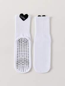 女士普拉提瑜伽袜、女士运动袜、中筒袜 - 不透气、防臭、吸汗、室内健身训练瑜伽地板袜 - 彩色 - 查看 9