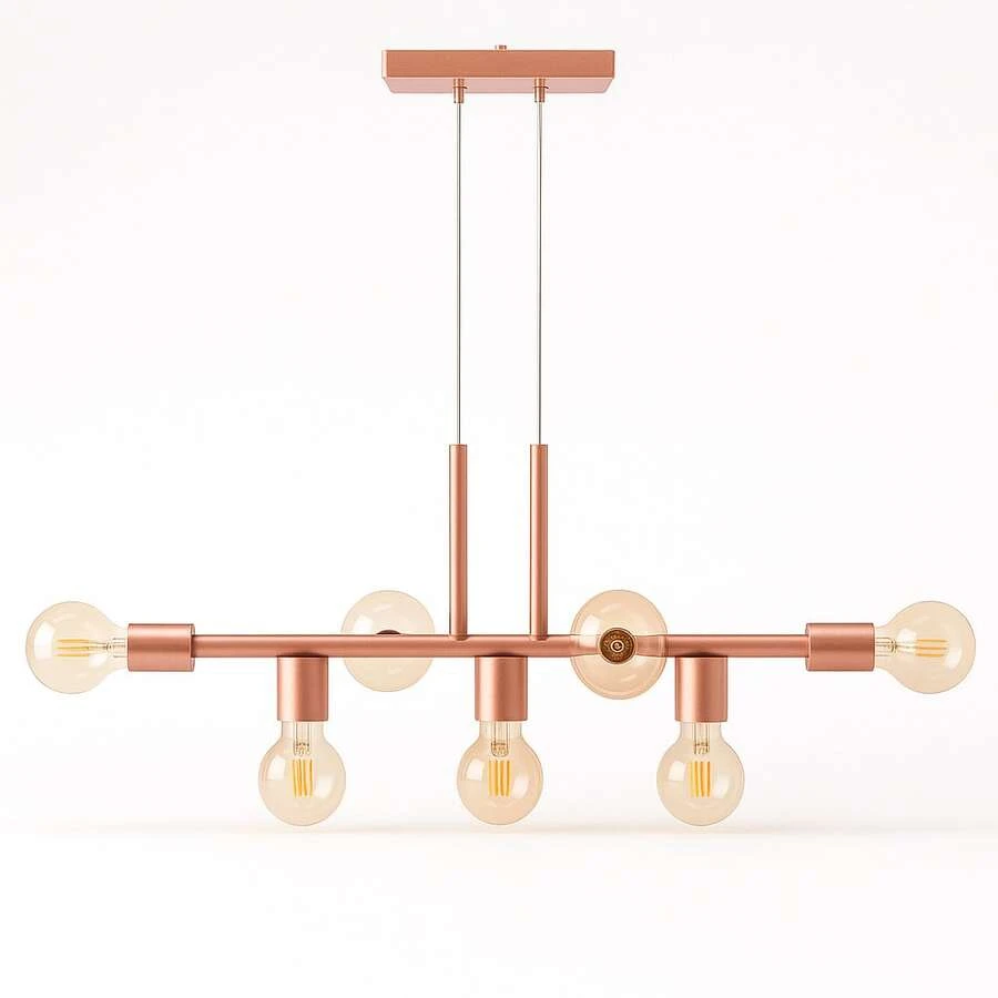 Rubis Aluminum Pendant Ceiling E27 7 Lights Lumini Lab - Rose Gold - View 1