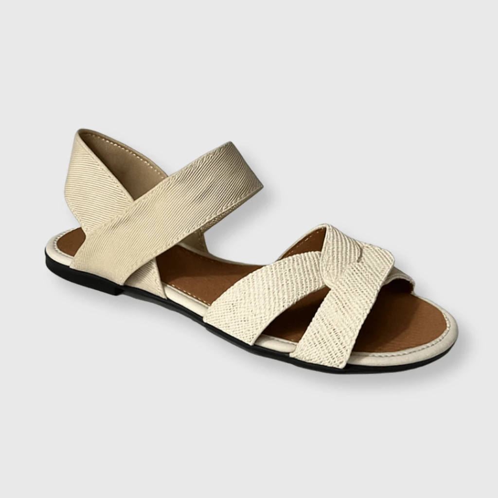 Women Flat Sandals - 米色 - 查看 1