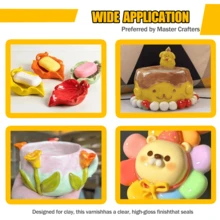 全新铝盖风干粘土清漆、光泽风干粘土釉、陶瓷和丙烯酸涂料粘土清漆、无色、高光泽、耐刮擦、珠宝制作密封胶