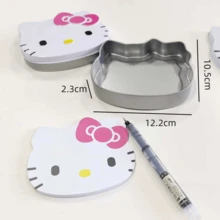 Sanrio Cartoon Hello Kitty Airtight Metal Storage Tin Box, Cookies/Gift Box Floral Bow Candy/Jewelry/Hair Accessory/Note Packaging Box Jewelry Box, Birthday/Valentine's Day Gift