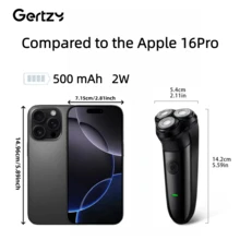 GERTZY 男士电动剃须刀 - 可充电电动旋转剃须刀，防水剃须刀，Type-C 快速充电剃须刀，时尚黑色设计，适合男士美容；完美的父亲节、圣诞节礼物，现代美学，耐用结构，提供舒适的贴面剃须体验 - 彩色 - 查看 3