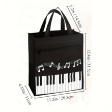 1pc Music Note Sheet Music Bag, Large Capacity Waterproof Sheet Music Bag For Students, Shoulder Handbag For Music Class, Music Notation Bag, Music Learning Travel Bag, Music Accessory Organizer, Durable And Spacious, Suitable For Music Classroom, Performances, Outdoor Activities, Teaching, Band Gear, Music Gifts, Back To School Gifts, Birthday Gifts, Holiday Gifts