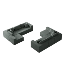 188-Inch Corduroy  Modular L Shaped Sectional Sofa,Luxury Floor Couch Set,Upholstered Indoor Furniture,Foam-Filled Compressed Sofa For Living Room,Bedroom,8 Pc Free Combination