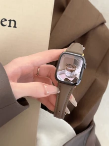 Curea din piele de înaltă calitate, potrivită pentru cadranele de 38/40/41/42/44/45/46/49 mm, compatibilă cu seria Ultra/S11/10/9/8/7/6/5/4/3/2/1