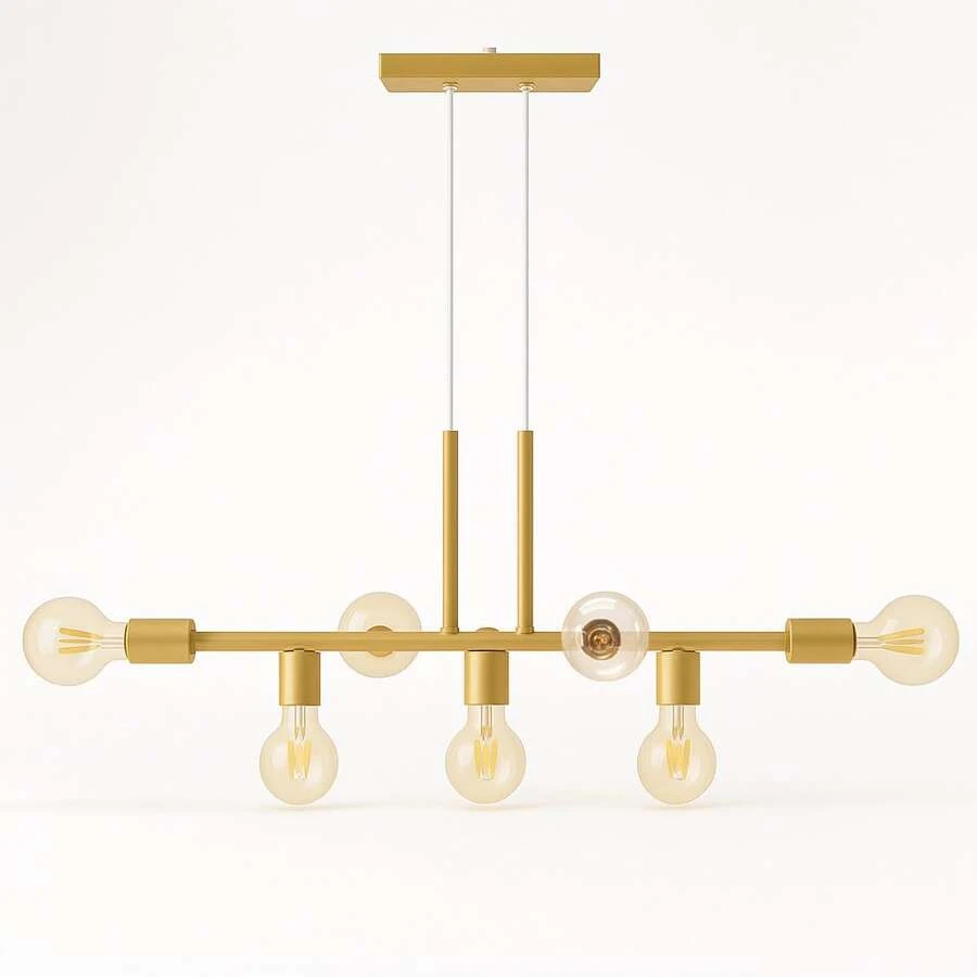 Rubis Aluminum Pendant Ceiling E27 7 Lights Lumini Lab - Champagne Gold - View 1