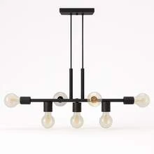 Rubis Aluminum Pendant Ceiling E27 7 Lights Lumini Lab - 黑色微紋理 - 查看 1