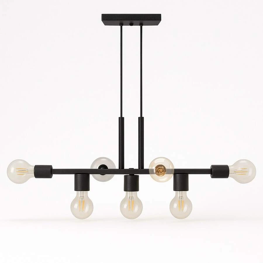 Rubis Aluminum Pendant Ceiling E27 7 Lights Lumini Lab - 黑色微紋理 - 查看 1