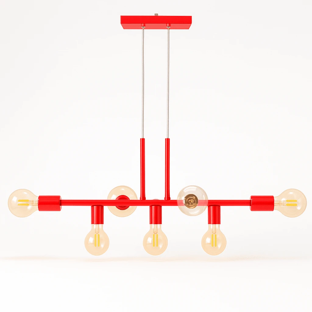 Rubis Aluminum Pendant Ceiling E27 7 Lights Lumini Lab - 鮮紅色 - View 1
