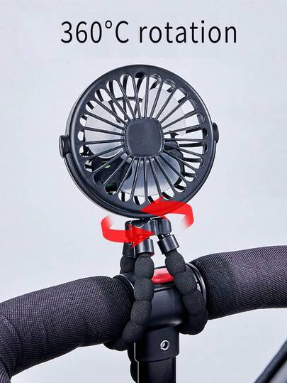 500mAh Ventilatore a tre velocità ricaricabile USB a forma di polpo con luce LED - Treppiede pieghevole a 360° per sedili auto, passeggini e carrozzine - Ventilatore mini ultra silenzioso pieghevole per viaggi, campeggio e ufficio | Ventilatore portatile, ventilatore per passeggino, accessori essenziali per bebè (colori casuali)