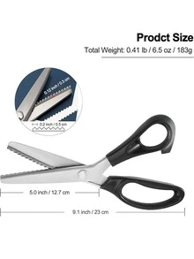 1 pieza Tijeras resistentes para cortar tela, tijeras dentadas, tijeras para scrapbooking con bordes decorativos para adultos, perfectas para diversos tejidos de costura, y papel kraft, herramienta de sastre profesional de mano.