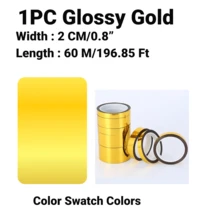 Decorative Cabinet Trim Tape, Gold/Silver Wall Decorative Adhesive Tape, Waterproof Self-Adhesive Shiny/Matte Tape For Wedding, Gift Wrapping, Decorating, DIY Crafts - Multicolor - View 15