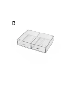 1pc Transparent Minimalist Drawer Style Desktop Organizer Box, Storage For Stationery & Office Supplies - Transparent - View 13