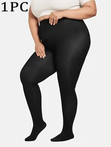 1双黑色加大码连裤袜，宽松版型，高密度亮面超薄高弹连裤袜，适合日常穿着，舒适透气。 - 黑色 - 查看 10