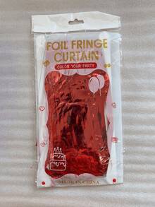 4 件装铝箔窗帘背景红色金属丝箔流苏窗帘照片亭道具适用于生日婚礼订婚婴儿洗礼单身派对圣诞节节日庆祝派对装饰、毕业典礼、性别揭晓、迪斯科派对 - 紅色 - 查看 8