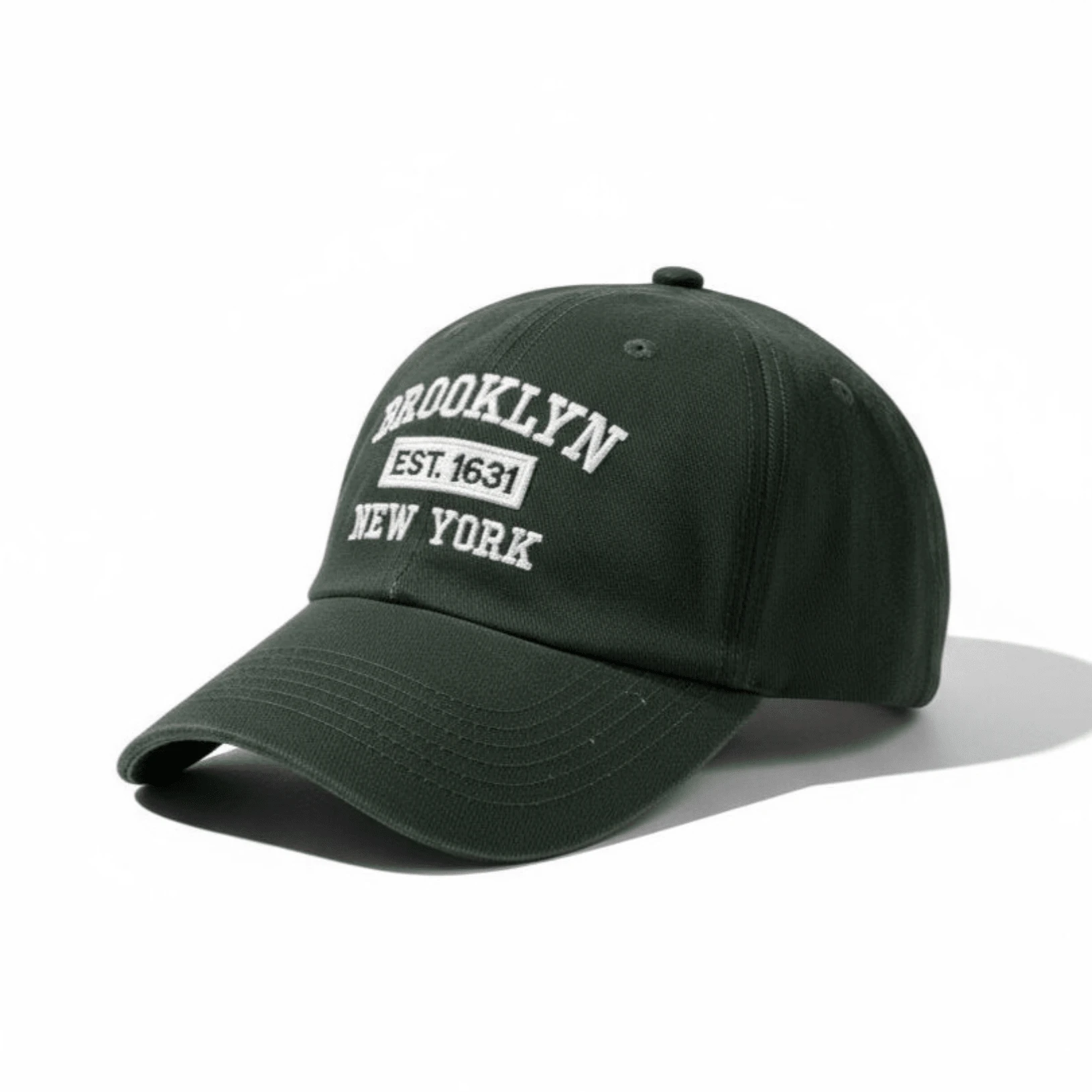 Ny New York Retro Baseball Cap Curved Brim Men's And Women's Adjustment Fit Letter Casual Cotton Embroidered None Summer - 軍綠色配白色 - 查看 1