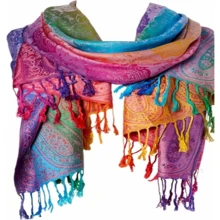 FANBODTA Bohemian Travel Scarf - Vintage Floral Print Oversized Beach Wrap (200x65cm) Lightweight Photography Shawl For Women, Reversible Jacquard Scarf Coastal Vacation Accessory