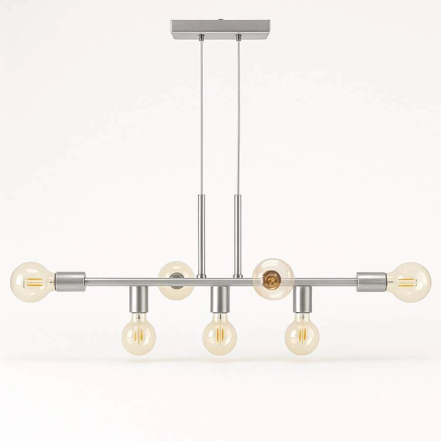 Rubis Aluminum Pendant Ceiling E27 7 Lights Lumini Lab - Smooth Silver - View 1