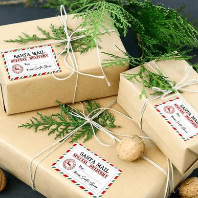 60Pcs/30Pcs From Santa Gift Tag Stickers Santa Delivery Stickers North Pole Christmas Express Special Delivery From North Pole Christmas Gift Tag For Xmas Holidays Parties And Presents