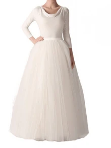 1pc Women's 100cm 4-Layer Single-Line Tulle Skirt, Halloween Multi-Color Adult Long Tulle Skirt, Party/Wedding Dress Tulle Skirt