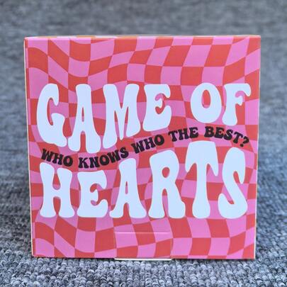 "The Game Of Hearts" Adult Party Tabletop Card Game, Fun, Creative, Interactive Entertainment, Heart-Shaped Cards, Suitable For Family And Friends To Play Together After Dinner, Game Props, Gifts For Valentine's Day And Christmas
