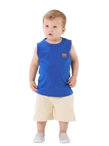 Kit 4 Regatas Básicas Infantil Menino em Meia Malha Premium 100% Algodão- 2 ao 10 - Multicolorido - Visão 7