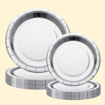 10/20/50 ADET Tek Kullanımlık Gümüş Kağıt Tabaklar Masa Süslemeleri İçin, Alüminyum Kaplamalı 7"/9" Yuvarlak Tatlı Yemek Kağıt Tabakları Doğum Günü Partisi, Noel, Düğün, Aile Yemekleri, Tatil, Yeni Yıl İçin Parti Malzemeleri