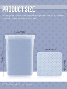 2000/1000/200片装指甲清洁湿巾 - 专业无绒指甲油卸除棉片，UV凝胶清洁纸巾，无香型美甲准备和完成清洁工具（蓝色）