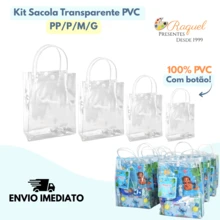 10 Clear PVC Gift Bag With Clear Handle - 25x27x7cm (TRANSPARENT) - View 2