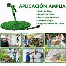 Manguera Extensible 15m con Pistola de Riego Multifunción Alta Presión para Jardín Hogar y Lavado de Autos - Verde - Ver 2