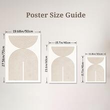 3 件/套无框 BOHO 几何米色螺旋波浪中世纪帆布海报，现代抽象中性墙面艺术，美观的房间装饰，艺术品墙画可作为礼物，墙面装饰海报印刷艺术品可用于客厅卧室浴室办公室家居装饰 - 米色 - 查看 3