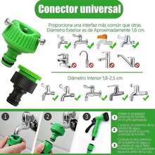 Manguera Extensible 15m con Pistola de Riego Multifunción Alta Presión para Jardín Hogar y Lavado de Autos - Verde - Ver 6