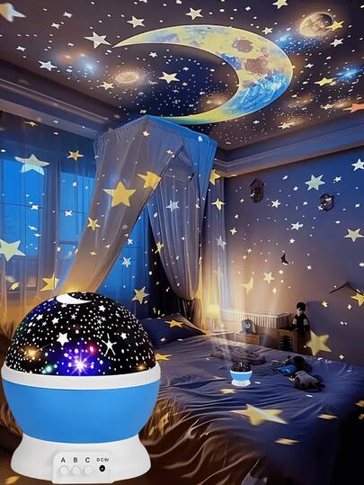 360° Fun Star And Moon Projector, Blue/Pink Rotatable LED Projector Romantic Dance Revolving Light - Light Up Romantic Bedrooms, Dance Floors, Stages, Parties. Add Sparkle To Holidays, Parties, Summer Camping Adventures And Parties - The Perfect Gift, A Must-Have Mood Light For Easter Christmas, Halloween!