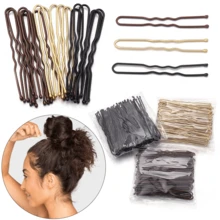 50 Stück/Set 5cm/6cm/7cm unsichtbare U-förmige gewellte Haarklammern, Metallhaarklammern für Frisuren, Hochzeit Braut Zöpfe Haarzubehör, Kopfschmuck - Verschiedenfarbig - Übersicht 6