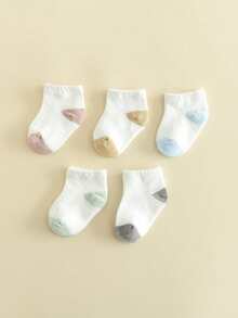5pairs Newborn Baby Socks, Cartoon Design, Soft And Comfortable Daily Wear - Multicolor - View 6