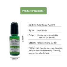 مجموعة 16 لون من الصبغات القائمة على الماء بحجم 10 مل لكل لون - طلاء حرفي نابض بالحياة للفن على الإسمنت والجص DIY