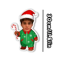 Almohada personalizada con cara divertida de invierno - Impresión personalizada a doble cara, almohada con cara personalizada - Ropa de dormir navideña, regalo ideal para cumpleaños, Acción de Gracias, Navidad, adecuada para la respiración única de mamá, adecuada para ella, él, lavable a máquina, impresión digital