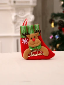 3pcs/1pc Christmas Stockings, Christmas Gift Bags, Christmas Socks Hanging Ornaments, Christmas Tree Decorations