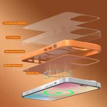 Magnetic Leather Case Cover With MagSafe Induction Protection For IPhone 17, 17Air, 17Pro, 17ProMax - Màu Khaki - Xem 7