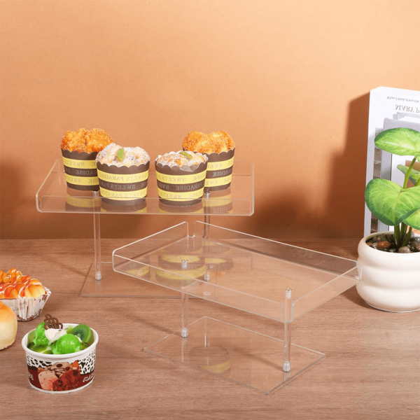 1pc Acrylic Dessert Display Stand, Clear Acrylic Self-Service Rack For Displaying Cupcakes, Sweets, Cookies, Multi-Tier Stand For Weddings, Birthday Parties, Baby Showers