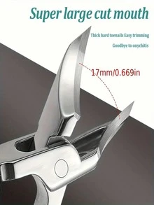 Modern Stainless Steel Toenail Clipper, 25° Angled Blades - Splash Resistant Design For Thick/Ingrown Nails, Ergonomic Non- Handle, Black And Green (Holiday Green Handle) - Foot Care Tool - Multicolor - View 4