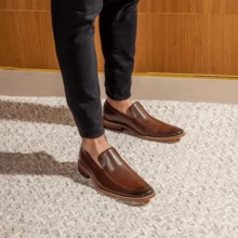 Men Loafers - Rust Brown - View 3